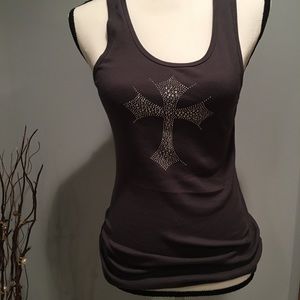 American Apparel Blinged Out Cross Tank Top Sz XL